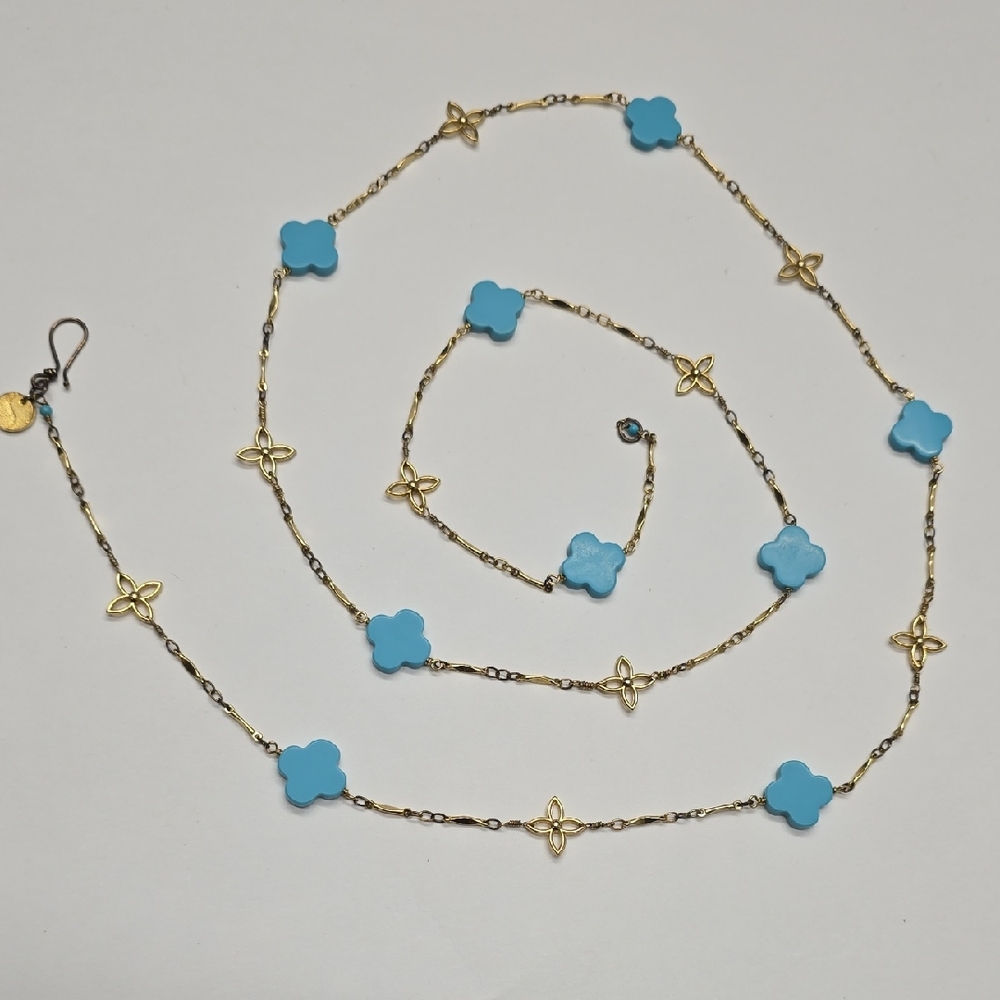 Soixante Neuf Gold and Blue Necklace